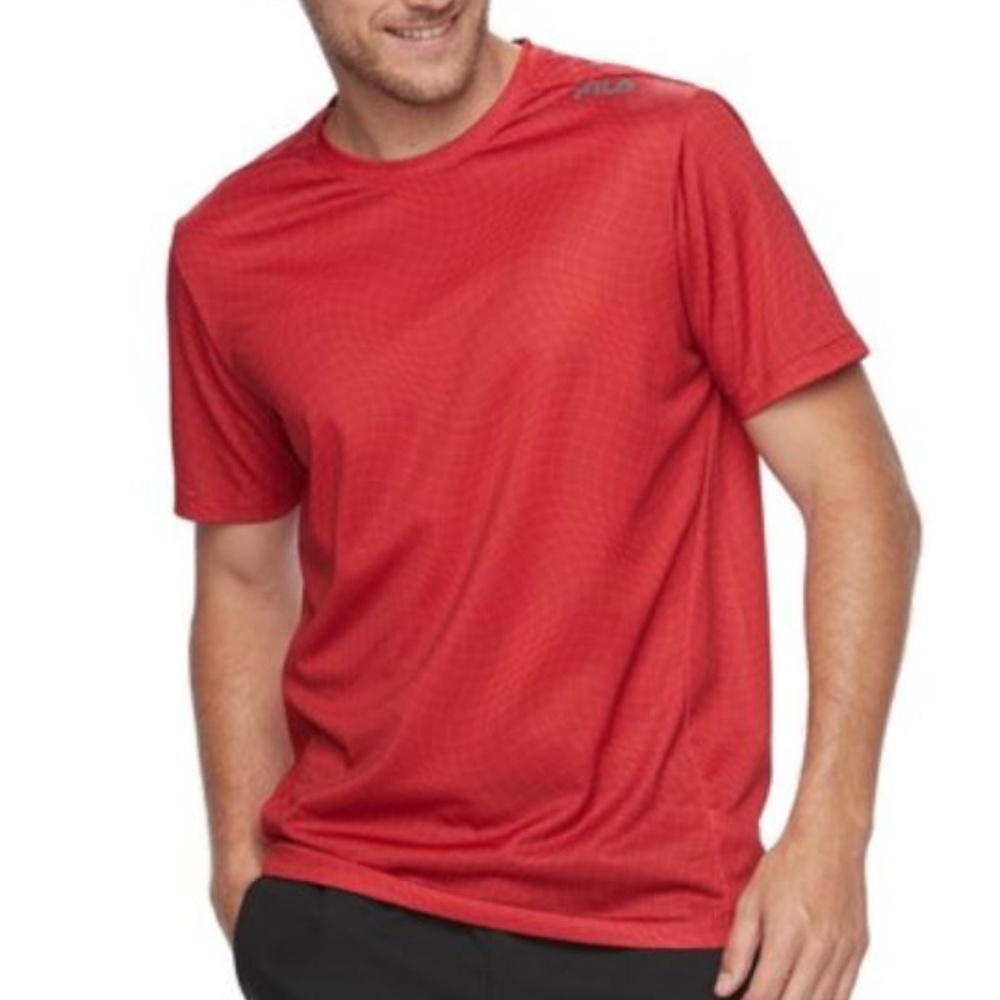 FILA SPORT Printed Mesh Tee Chilli Pepper Red